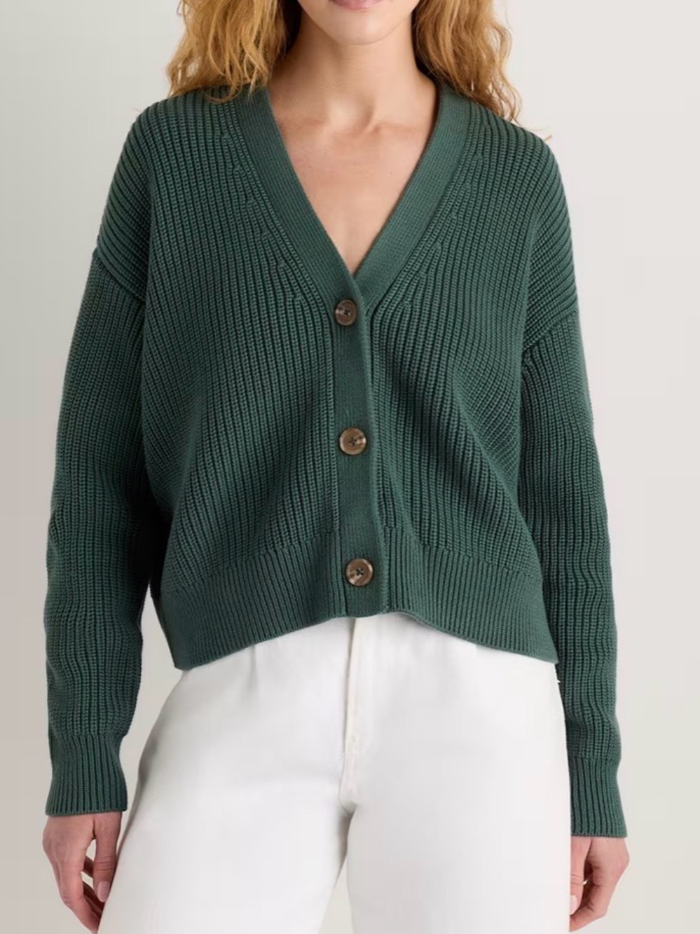 NEW Vero Moda Teal Green V-Neck Button Knit Cardigan NWOT